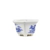 Горшок для бонсай Обара 10,5х10,5хH6 см бело-голубой фото 2 &mdash; Luxurybonsai.ru